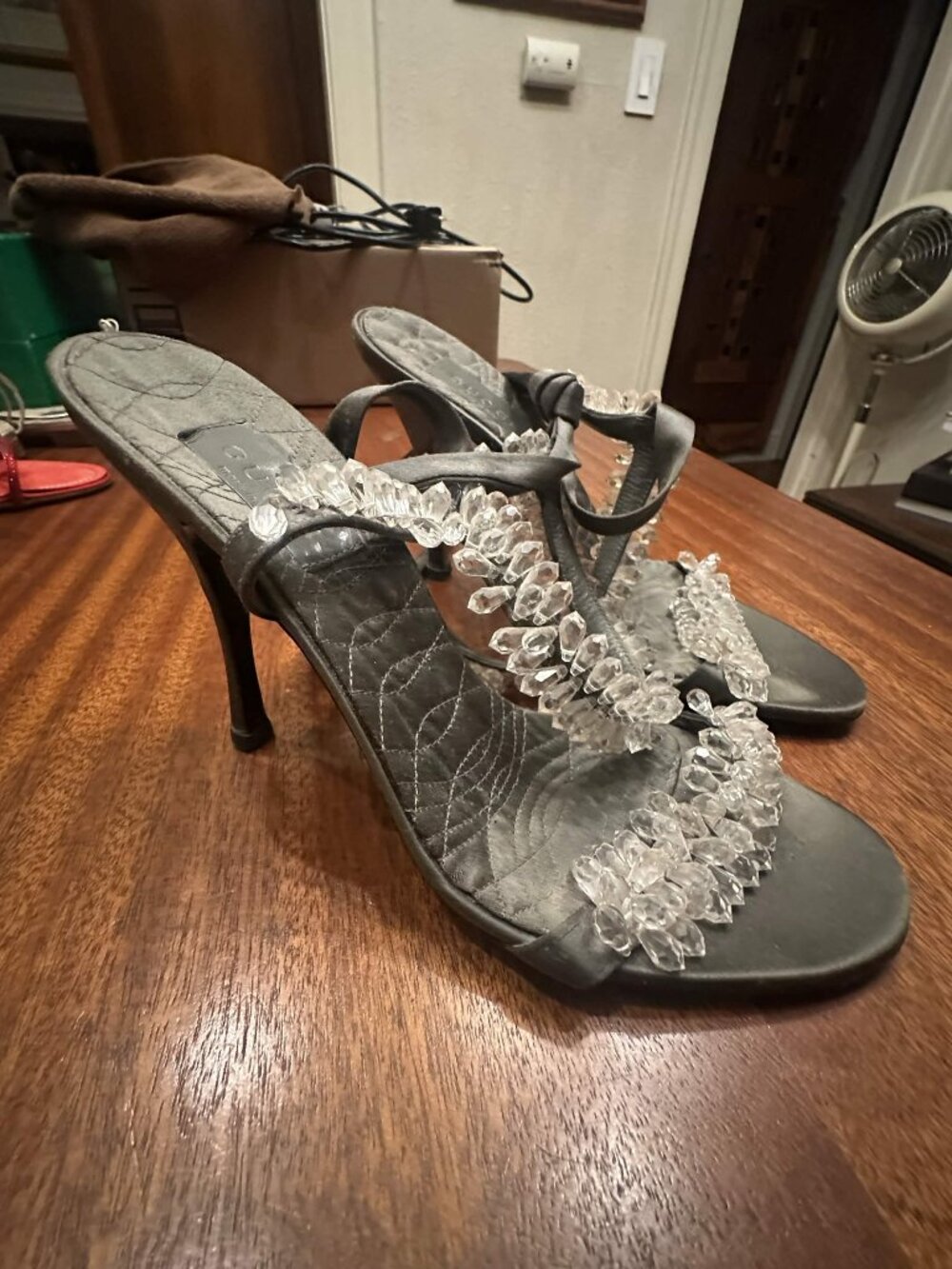 Vintage Gucci Tom Ford Crystal Embellished Strappy Stiletto Sandals
